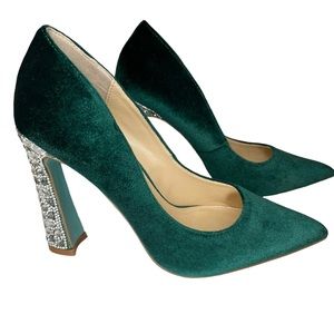 Worn once - Betsy’s Johnson green velvet shoes - runs large
